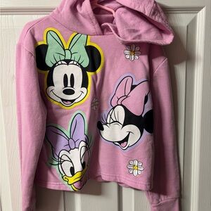 Disney Pink Hoodie with Minnie and Daisy Graphics